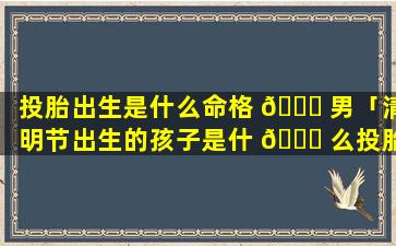 投胎出生是什么命格 🍀 男「清明节出生的孩子是什 💐 么投胎」
